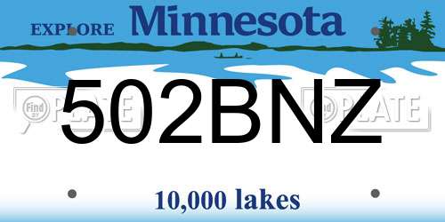 502BNZ Minnesota License Plate