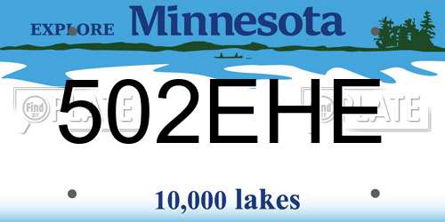 502EHE Minnesota License Plate