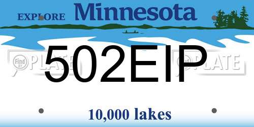 502EIP Minnesota License Plate