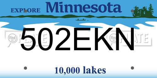 502EKN Minnesota License Plate