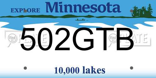 502GTB Minnesota License Plate