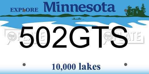 502GTS Minnesota License Plate