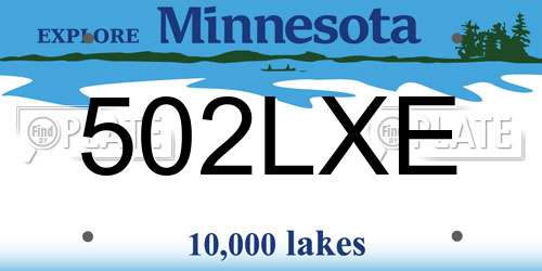 502LXE Minnesota License Plate