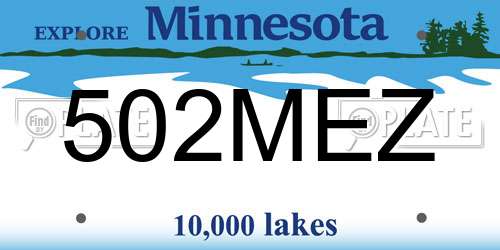 502MEZ Minnesota License Plate