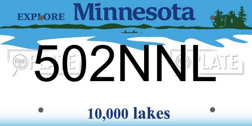 502NNL Minnesota License Plate