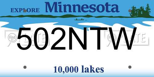 502NTW Minnesota License Plate