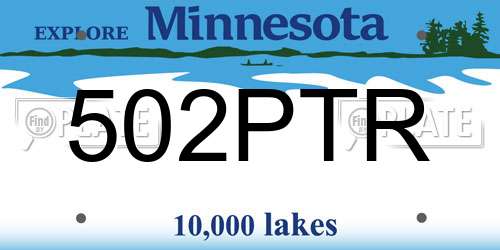 502PTR Minnesota License Plate
