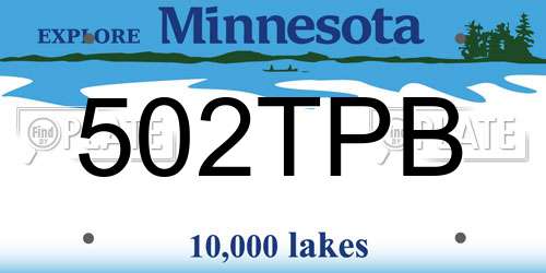 502TPB Minnesota License Plate