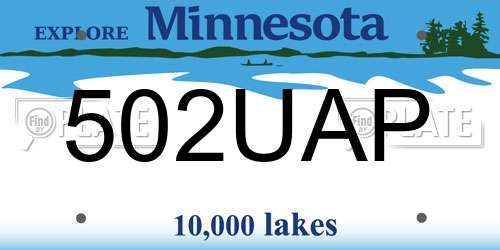 502UAP Minnesota License Plate