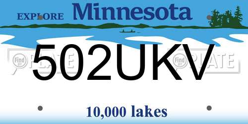 502UKV Minnesota License Plate