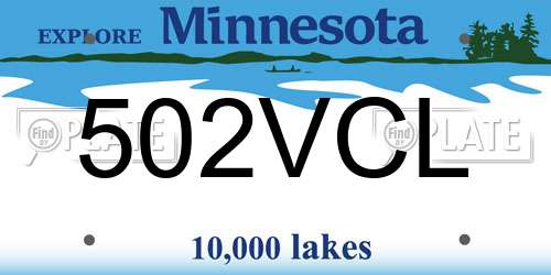 502VCL Minnesota License Plate