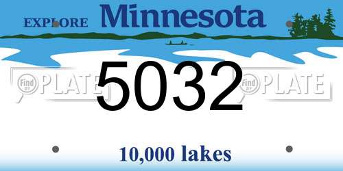 5032 Minnesota License Plate