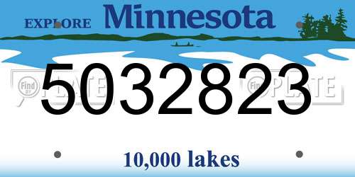 5032823 Minnesota License Plate