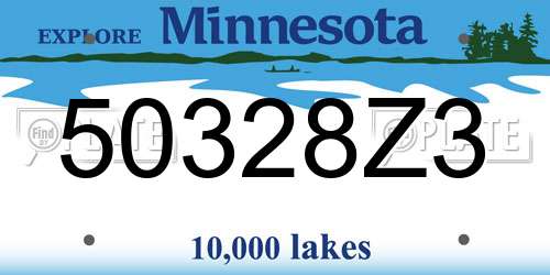 50328Z3 Minnesota License Plate