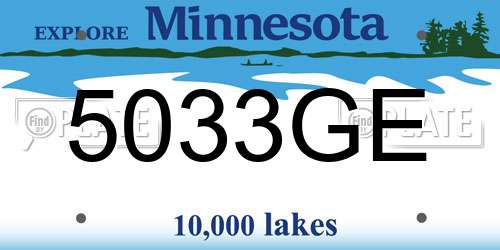 5033GE Minnesota License Plate