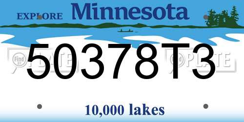 50378T3 Minnesota License Plate