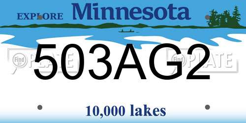 503AG2 Minnesota License Plate