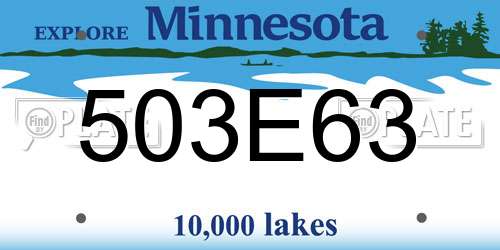503E63 Minnesota License Plate