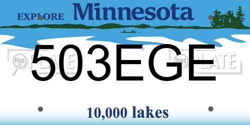 503EGE Minnesota License Plate