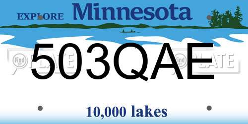 503QAE Minnesota License Plate