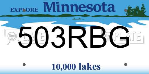 503RBG Minnesota License Plate