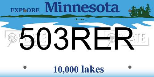 503RER Minnesota License Plate