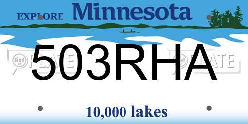 503RHA Minnesota License Plate