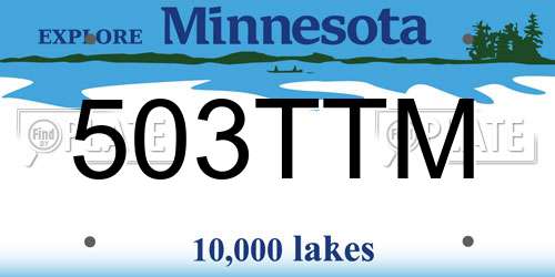 503TTM Minnesota License Plate