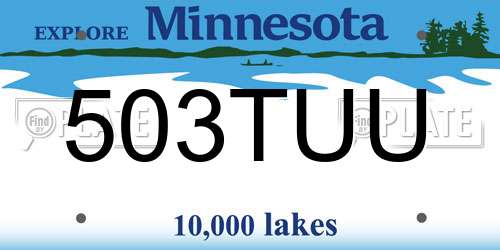 503TUU Minnesota License Plate