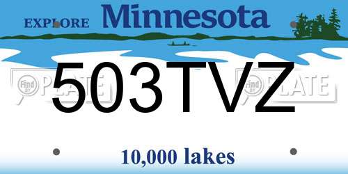 503TVZ Minnesota License Plate