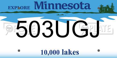 503UGJ Minnesota License Plate