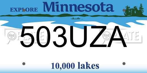 503UZA Minnesota License Plate