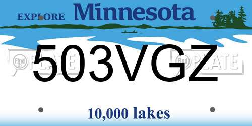 503VGZ Minnesota License Plate