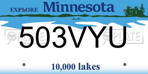 503VYU Minnesota License Plate