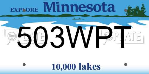 503WPT Minnesota License Plate