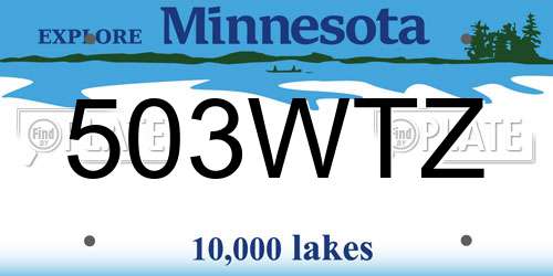 503WTZ Minnesota License Plate