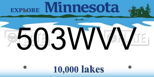 503WVV Minnesota License Plate