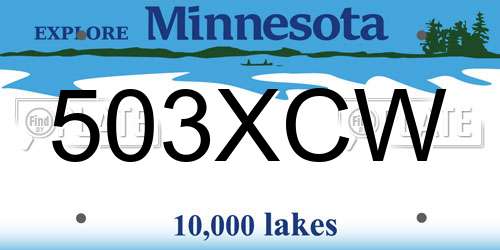 503XCW Minnesota License Plate