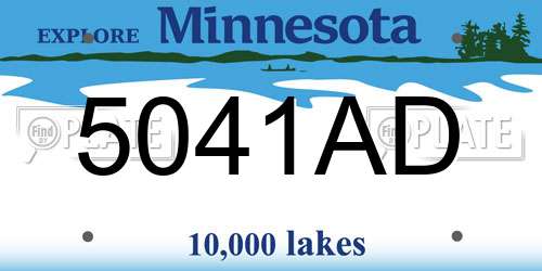 5041AD Minnesota License Plate