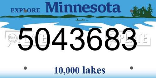 5043683 Minnesota License Plate