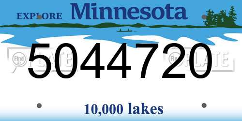 5044720 Minnesota License Plate