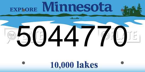 5044770 Minnesota License Plate