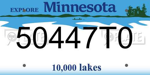 50447T0 Minnesota License Plate