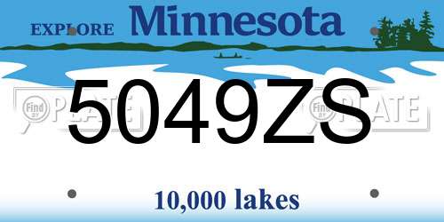 5049ZS Minnesota License Plate
