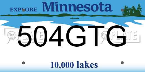 504GTG Minnesota License Plate
