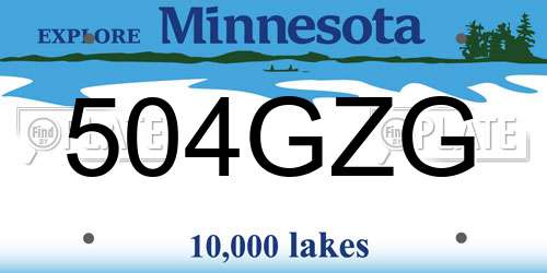 504GZG Minnesota License Plate
