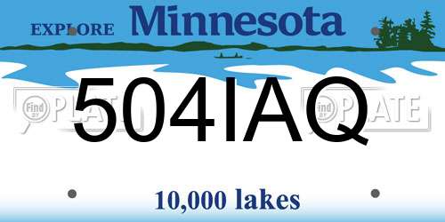 504IAQ Minnesota License Plate