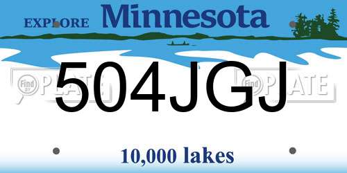 504JGJ Minnesota License Plate