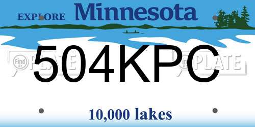 504KPC Minnesota License Plate