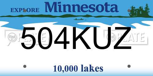 504KUZ Minnesota License Plate